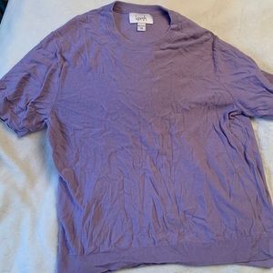 Purple crochet-like cotton, size large, longer t-shirt
